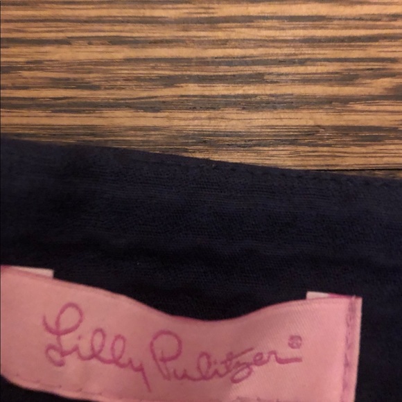 MUST GO: Lilly Pulitzer Navy/Gold Strapless Dress - Picture 3 of 4